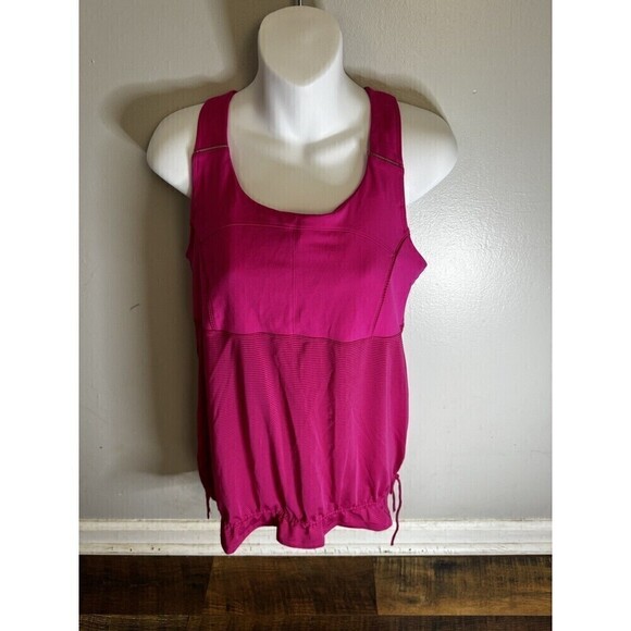 Athleta Hot Pink Striped Skills and Drills Tank Top Women's Size Small L - Picture 1 of 5
